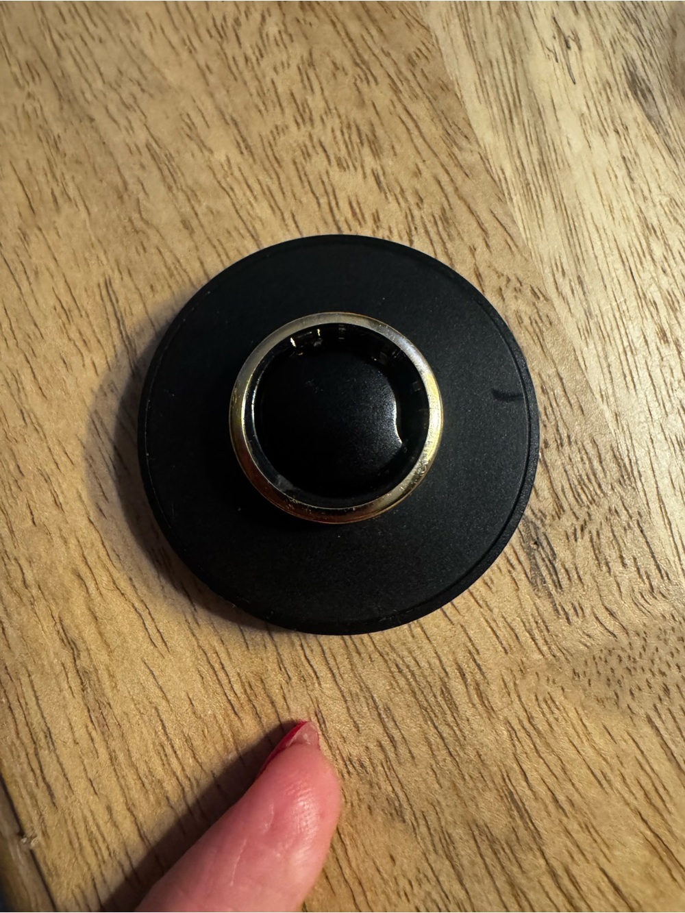 Oura Black Ring Sensor with Gold Accent